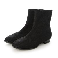 la farfa SHOES/la farfa ラファーファ レディース ストレッチスクエアローヒールブーツ【幅広4E/大きいサイズ/滑りにくい】 5340 ブラック/コンビ/506889734