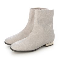 la farfa SHOES/la farfa ラファーファ レディース ストレッチスクエアローヒールブーツ【幅広4E/大きいサイズ/滑りにくい】 5340 グレー/コンビ/506889737