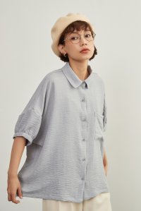On One's Own/オンワンズオン On One's Own ルーズフィット春夏ブラウス・シワ感素材・半袖シャツ・定番トップス/506891712
