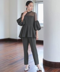 RUIRUE BOUTIQUE/ルイルエブティック RUIRUE BOUTIQUE ボリュームスリーブペプラムトップス＆テーパードパンツセットアップ/506893201