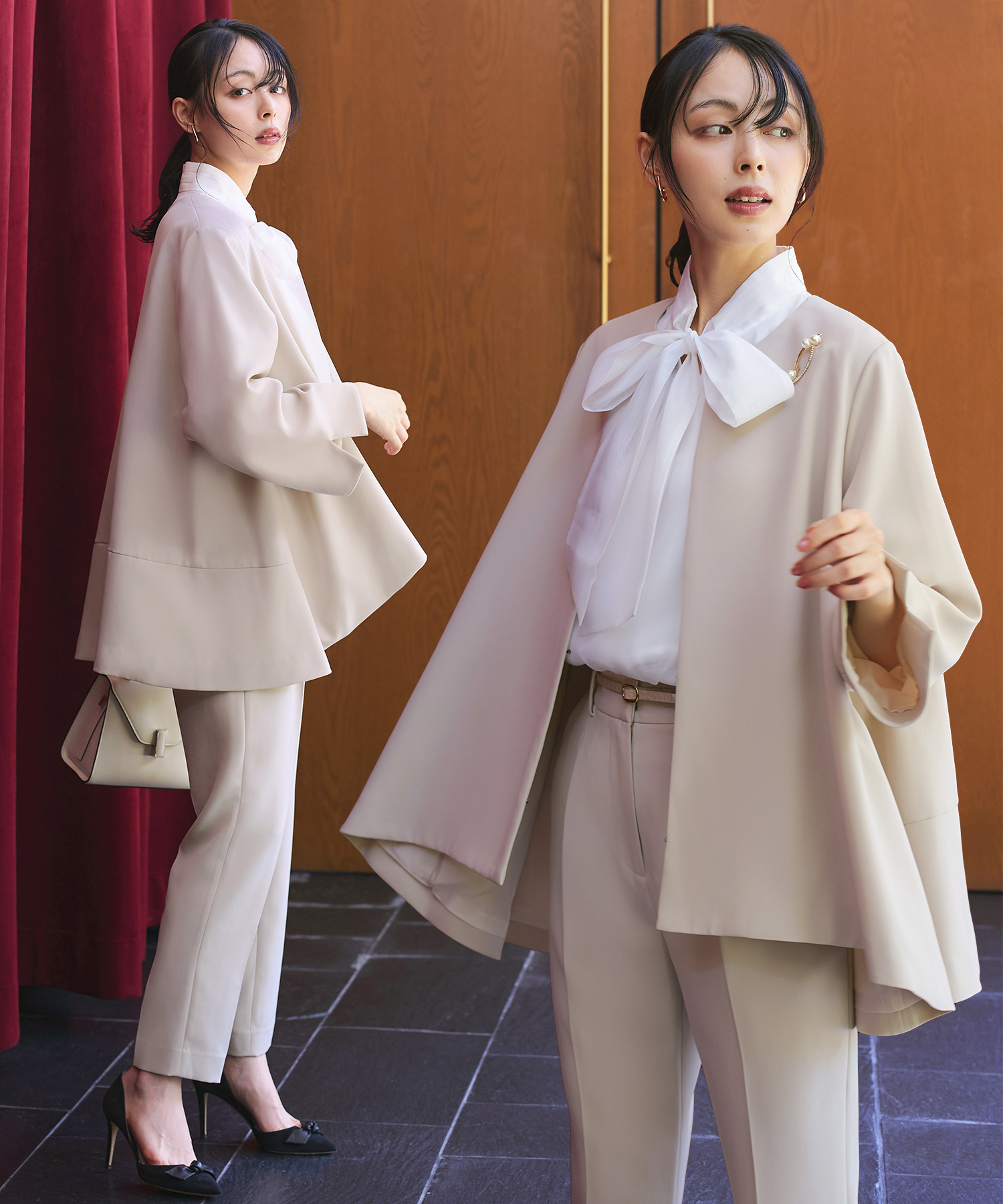 半額ストア ルイルエブティック RUIRUE BOUTIQUE ノーカラーフレア スーツ・フォーマル・ドレス
