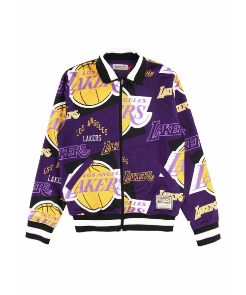 レイカーズ　スタジャン　NBA Lakers レイカーズ サテン ジャケット スタジャン LAKERS 黄色 紫