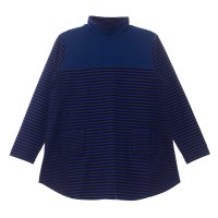 BRODIAEA/ブローディア BRODIAEA 起毛ボーダー切替ポケット付きチュニック/506894259