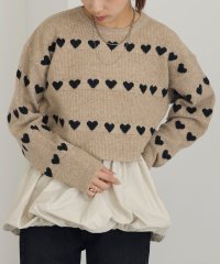 MAISON BREEZE/MAISON BREEZE ハート JQニット クロップド プルオーバー トップス ショート丈 長袖 31925E333 XNN/506863541