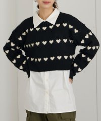 MAISON BREEZE/MAISON BREEZE ハート JQニット クロップド プルオーバー トップス ショート丈 長袖 31925E333 XNN/506863541