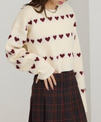 MAISON BREEZE/MAISON BREEZE ハート JQニット クロップド プルオーバー トップス ショート丈 長袖 31925E333 XNN/506863541