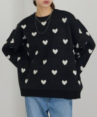 MAISON BREEZE/MAISON BREEZE ハート JQニット プルオーバー 長袖 ゆったり トップス オーバーサイズ ミドル丈 31926E333 XNN/506863542