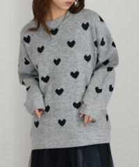 MAISON BREEZE/MAISON BREEZE ハート JQニット プルオーバー 長袖 ゆったり トップス オーバーサイズ ミドル丈 31926E333 XNN/506863542