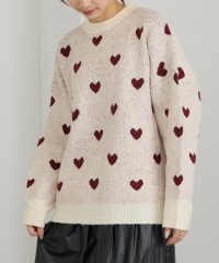 MAISON BREEZE/MAISON BREEZE ハート JQニット プルオーバー 長袖 ゆったり トップス オーバーサイズ ミドル丈 31926E333 XNN/506863542