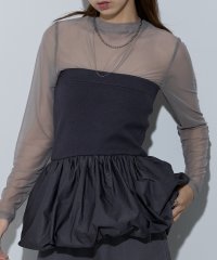 MAISON BREEZE reveur/ニット×布帛 バルーン ベアトップ 伸縮性 ビスチェ チューブトップ レイヤード 32048E333 【MAISON BREEZE reveur】/506863556