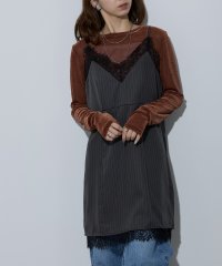 MAISON BREEZE/ピンストライプ レースキャミソール チュニック レイヤード 32063A332 【MAISON BREEZE】/506863557