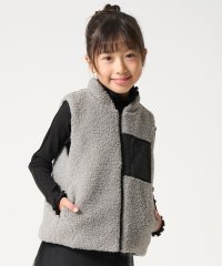 COMME CA ISM KIDS/ポリエステルタフタ×ボア 中綿リバーシブルベスト/506873578