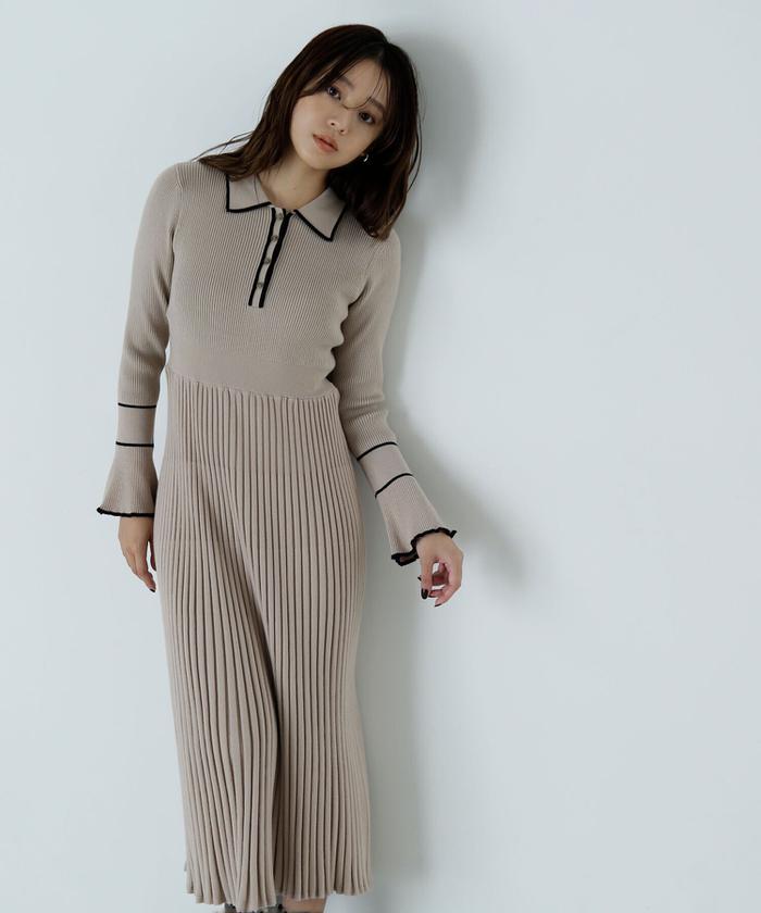 ✨極美品✨BURBERRY GOLF ワンピース バイカラー 希少 セール】ポロバイカラーニットワンピース(506880750