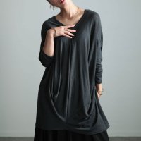 Sawa a la mode/サワアラモード Sawa a la mode メリハリで魅せる変形ドレープニットトップス/506896369
