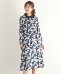  LAURA ASHLEY/【襟取り外し可／3colors／同柄アイテムあり】ポリントン ローゼズ柄 サテンワンピース/506897142