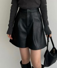 callautia/カラウティア callautia callautia レザーハイウエストショートパンツ/506897946