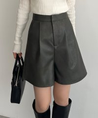 callautia/カラウティア callautia callautia レザーハイウエストショートパンツ/506897946
