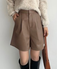 callautia/カラウティア callautia callautia レザーハイウエストショートパンツ/506897946