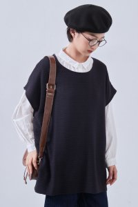 On One's Own/オンワンズオン On One's Own 畝織りニット風カットソー・大きなベスト・チュニックベスト/506891680