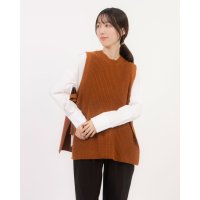 Anna Nicola/アンナニコラ Anna Nicola サイドリボンニット切り替えベスト/506901289