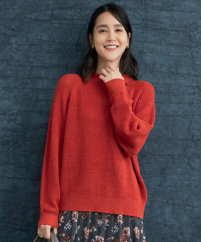 ニット セーター コットンウールミドルゲージプルオーバー ニット レディース セール 30%OFF】【洗える】コットンウールミドルゲージプル