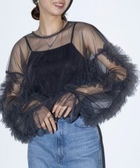 MAISON BREEZE reveur/メゾンブリーズレヴール MAISON BREEZE reveur フリル フリルースリーブ シアー チュール トップス 長袖 フリルチュール 透け感 trc/506040178