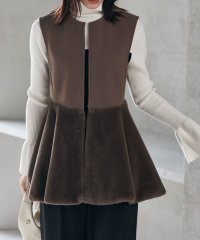 Ranan/ラナン RANAN ペプラムファー切替ジレ/506692933
