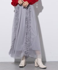 MAISON BREEZE/ふんわりきれい見え◎ チュールフリルスカート 透け感 ウエストゴム インナー付 ギャザー ロングスカート 31841P234 【MAISON BREEZE】/506863537