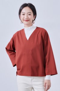 On One's Own/オンワンズオン On One's Own Vネック・センターシーム・長袖ミニマル・シンプルトップ・Clean Style・秋冬プルオーバー/506891683