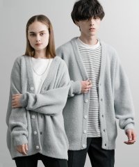 Rocky Monroe/ロッキーモンロー Rocky Monroe カーディガン ニット 無地 メンズ レディース 長袖 ライトアウター 羽織り フェザーヤーン Vネック ビッグシルエ/506897890