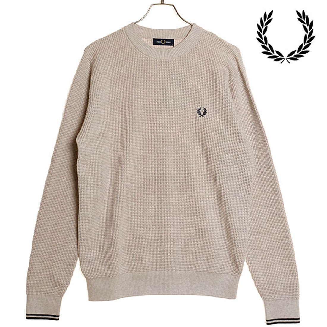 フレッドペリー FRED PERRY WAFFLE STITCH JUMPER PORRIDGE フレッドペリー FRED PERRY WAFFLE STITCH JUMPER PORRIDGE