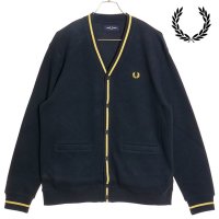 FRED PERRY/フレッドペリー FRED PERRY TIPPED PIQUE TEXTURE CARDIGAN NAVY/HONEYCOMB [M2654－W75]/506899249