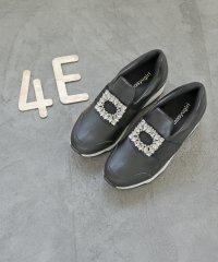 masyugirl/マシュガール masyugirl 【4E 幅広】3Dインソール キラキラビジューバックル付き 厚底スリッポンスニーカー/506899296