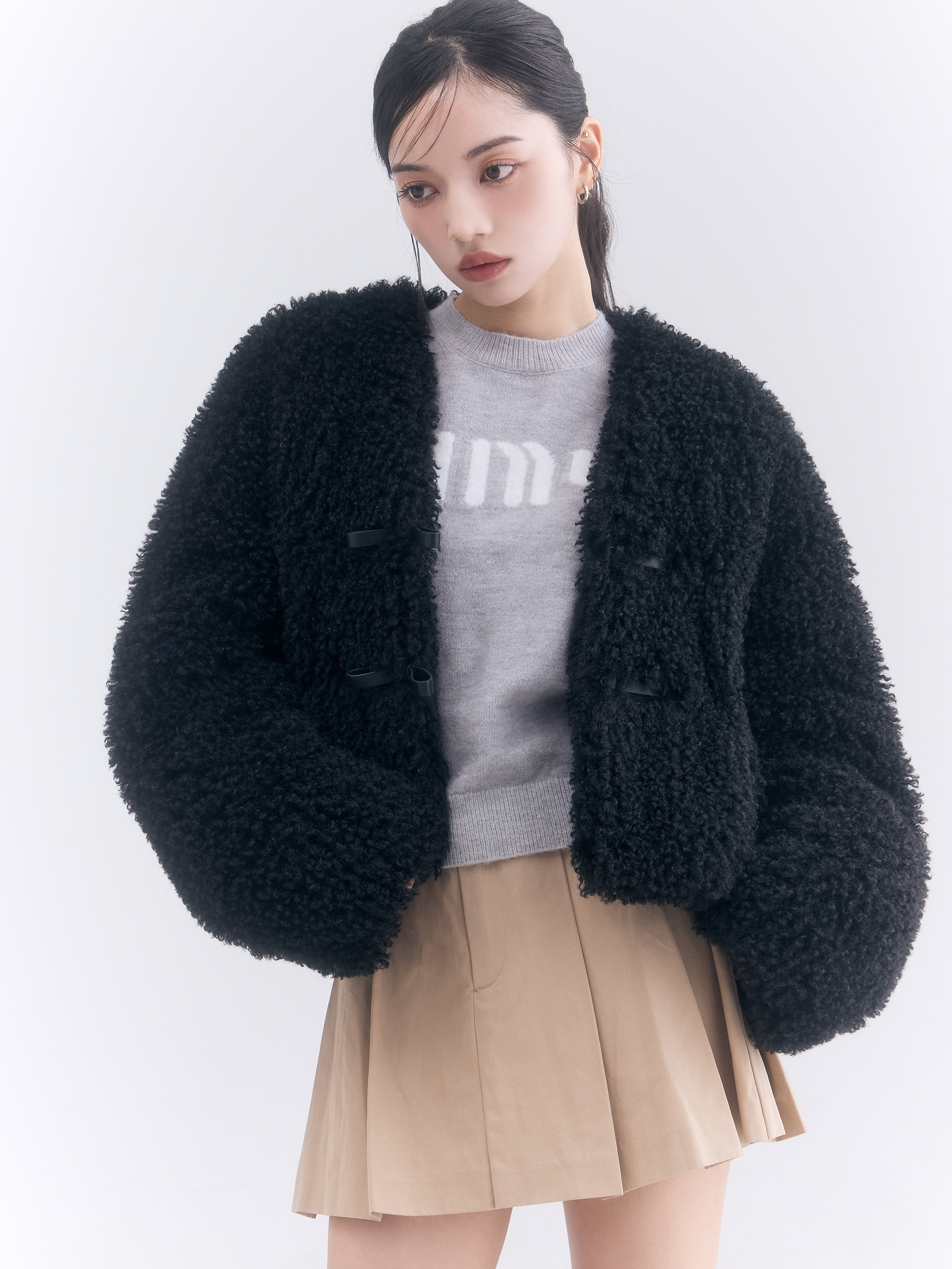 本日限定価格 French poodle fur リボンジャケット 本日限定価格 French poodle fur リボンジャケット