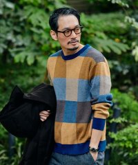 SHIPS MEN/SHIPS:〈手洗い可能〉コットン カシミヤ チェック クルーネック ニット/506901122