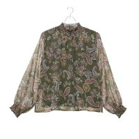 BRODIAEA/ブローディア BRODIAEA ペイズリー柄シフォンプルオーバー/506901257