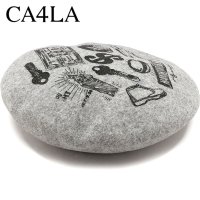 CA4LA/カシラ CA4LA BLACK AND WHITE PAINTINGS BERET LIGHT－GRAY [CAW00596 FW24]/506901519