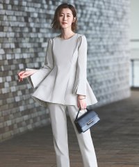 RUIRUE BOUTIQUE/ルイルエブティック RUIRUE BOUTIQUE 【ストレッチ】フレアペプラムトップス＆テーパードパンツ（ツータック）/506902819