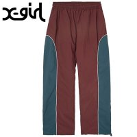 X-girl/エックスガール X－girl CONTRAST PIPING PANTS BURGUNDY [105233031007]/506907741