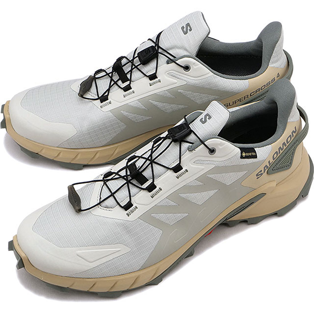 サロモン SALOMON SUPERCROSS 4 GTX METAL/WHITE－PEPPER/SEDONA