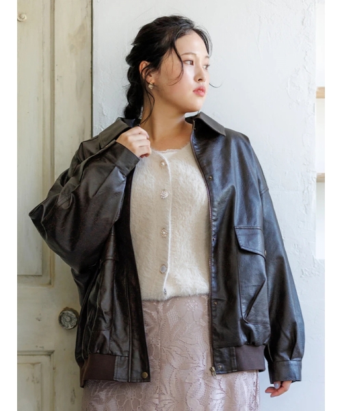 【新品未使用】Heather フェイクレザーBIGブルゾン Heather（ヘザー）の「BIGブルゾン 977312（ブルゾン）」 - WEAR