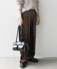 SHIPS any WOMEN/SHIPS any:〈手洗い可能〉クラッシュ ベロア サイドライン ワイド イージー パンツ/506909077