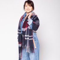 Cashmee/カシュミー Cashmee 飯島直子さん×Cashmeeコラボ企画「Cashmee.N」 タータンチェックカシミヤストール カシミア100％ ウェーブ 大判スト/506909087