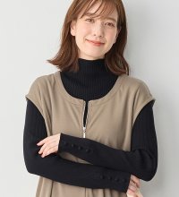 Viola e Viola/ヴィオラ エ ヴィオラ Viola e Viola 洗えるもちもち 袖ボタンリブニット/506909208
