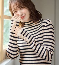 Viola e Viola/ヴィオラ エ ヴィオラ Viola e Viola 洗えるもちもち 袖ボタンリブニット/506909208