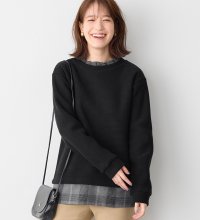 Viola e Viola/ヴィオラ エ ヴィオラ Viola e Viola ブークレ裏起毛 レイヤード風プルオーバー/506909226