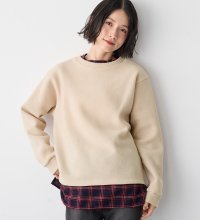 Viola e Viola/ヴィオラ エ ヴィオラ Viola e Viola ブークレ裏起毛 レイヤード風プルオーバー/506909226
