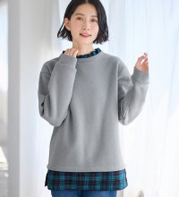 Viola e Viola/ヴィオラ エ ヴィオラ Viola e Viola ブークレ裏起毛 レイヤード風プルオーバー/506909226