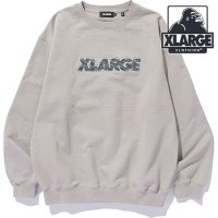 XLARGE/エクストララージ XLARGE CHENILLE STANDARD LOGO CREWNECK SWEATSHIRT BLACK [101243012009]/506912654