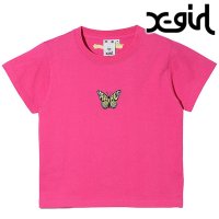 X-girl/エックスガール X－girl EMBROIDERED BUTTERFLY LOGO S/S BABY TEE PINK [105242011018]/506913679